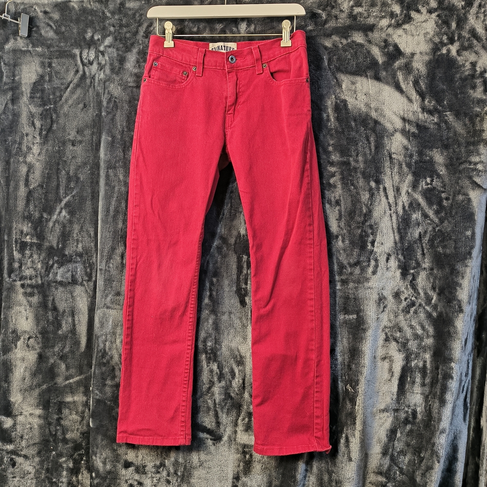 Signature by Levi Strauss Red Skinny Jeans Juniors 14 Regular